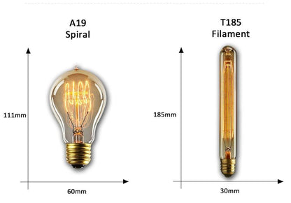 Dimmable Light Bulb Retro Vintage Edison Bulb Incandescent Ampoule Bulbs Vintage Edison Lamp Retro Light Vintage Bulbs Modern Style Square Spiral Filament Incandescent Light