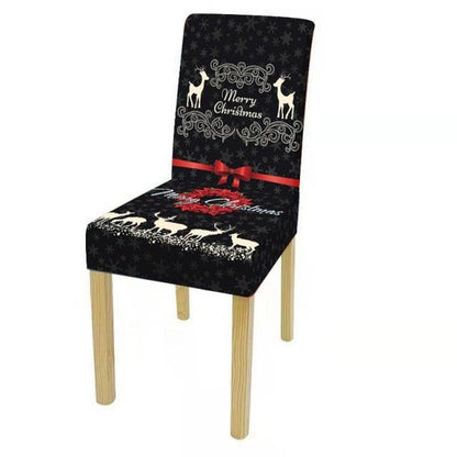 Dining Room Chair Protector Slipcovers Popular New Holiday Universal Size Christmas Printing Chair Cover Stretch Washable Detachable Seat Covers For Hotel Banquet Home Christmas Party