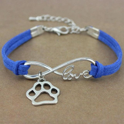 Dog Paws Best Friends Heart Animal Infinity Love Charm Bracelets Women Men Girl Boy Print Bracelet With Love And Infinity Symbol For Women Girls Faux Suede Adjustable Bracelet