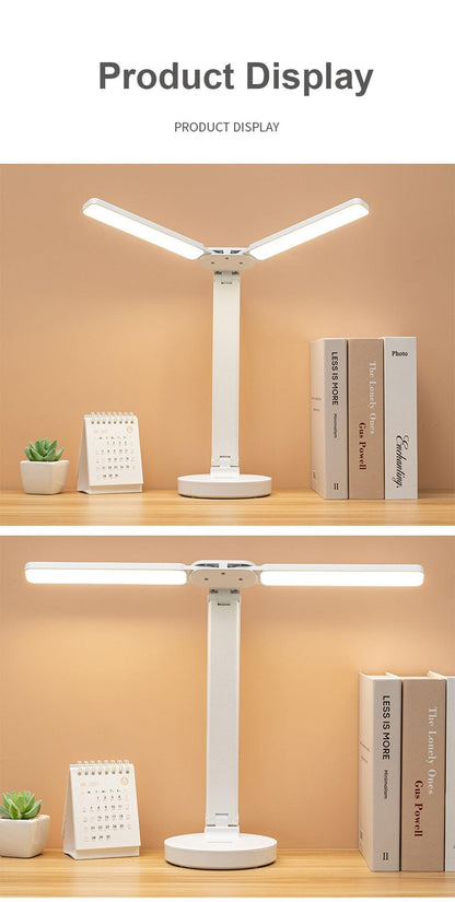 Double Lamp Cap Led Foldable Reading Lamp For Children's Mobile Phone Bracket Desk Study Light Free Shipping Bedroom Table Lamps Decorative Table Lamp Cute Study Lamps for Bedroom Décor
