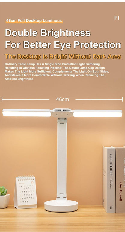 Double Lamp Cap Led Foldable Reading Lamp For Children's Mobile Phone Bracket Desk Study Light Free Shipping Bedroom Table Lamps Decorative Table Lamp Cute Study Lamps for Bedroom Décor