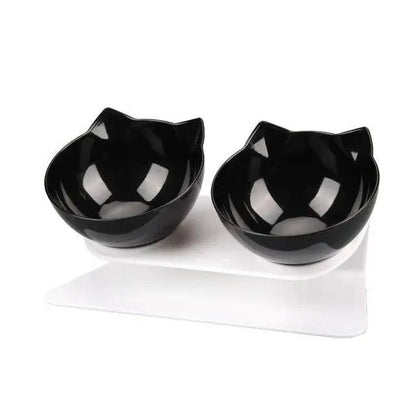 Double Transparent Non-slip Food Bowl With Protection For Cats Modern Kitten Food Bowl Pet Accessories