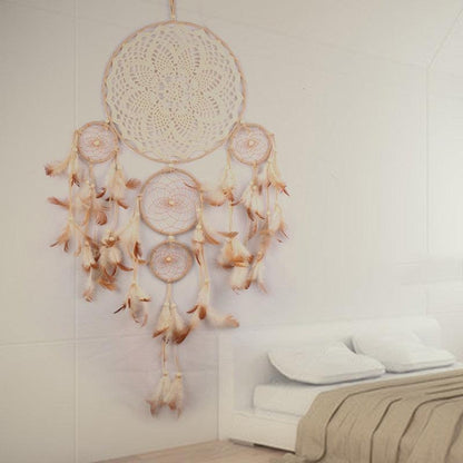 Dream Catcher Five-ring Wind Chime Ornaments Creative Indian Dream Catcher Bedroom Living Room Decoration Wall Hanging Home Ornaments Decoration  Craft Gift
