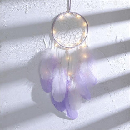 Dream Catcher Led Handmade Dream-catcher Traditional Feather Hanging Home Wall Decoration  Night Dream Catchers  Decor Ornament Wall Hanging Wind Chimes For Home Room Decoration