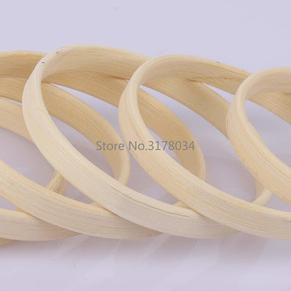 Dream Catcher Ring Round Bamboo Circle Embroidery Hoop Set Bamboo Circle Cross Stitch Hoop Ring Wind Chime DIY Hanging Accessories Wedding Wreath Decor Wall Crafts For Embroidery & Cross Stitch