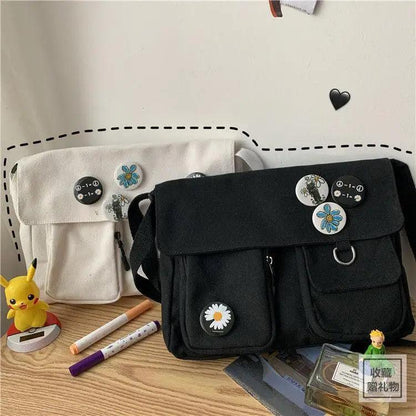 Durable Canvas Diagonal Cross Bag Youth Fashion And Casual Version Ladies Large Capacity Shoulder Bag For Women And Girls