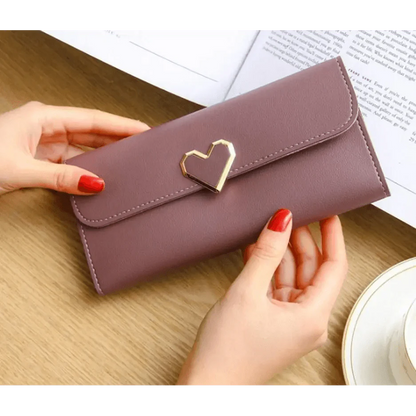 Durable Purses Luxury Love Heart Wallets For Ladies And Girls Smart Money Pocket, Card Holder Female Wallets And Phone Clutch Bag