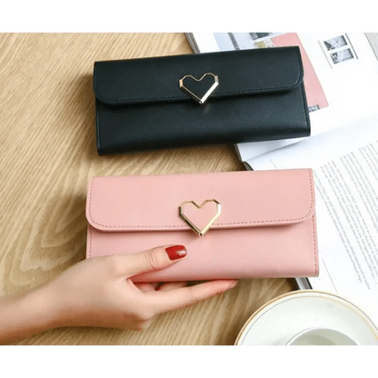Durable Purses Luxury Love Heart Wallets For Ladies And Girls Smart Money Pocket, Card Holder Female Wallets And Phone Clutch Bag