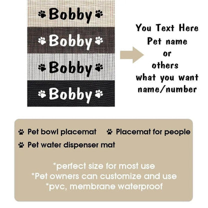 Durable Waterproof Pet Feeding Mat Water Cushion Non- Slip Personalized Pet Mat For Dog Cat Bowl Drinking Feeding Mat
