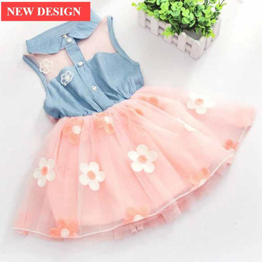 Children's Wear Dress Girls Dresses For Party and Wedding with 100% Cotton Striped Lapel Fly Sleeves