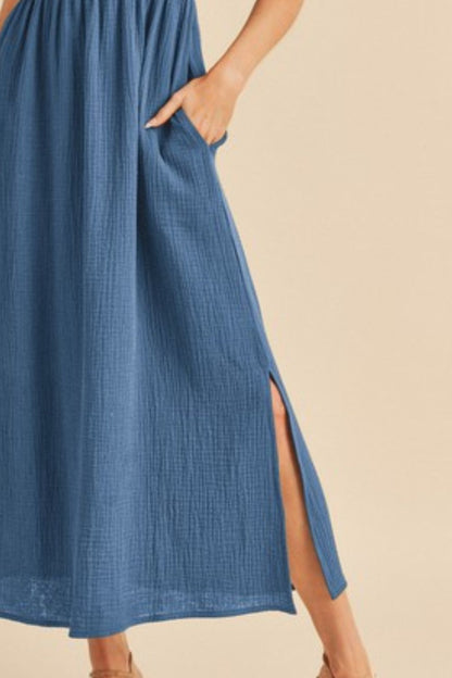 New Summer Side Slit Round Neck Sleeveless Tank Dress For Women  Casual, Comfortable & Effortlessly Stylish for Warm Weather