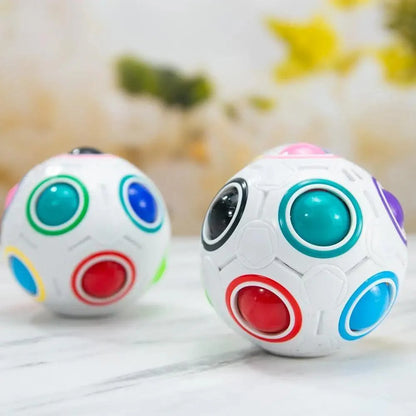 Educational Small Antistress Cube Rainbow Ball Puzzles Magic Stress Reliever Football Learning Fun Toys For Children And Adult