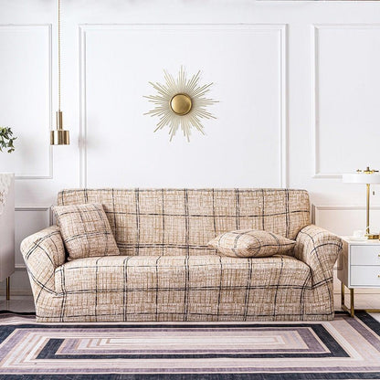 Elastic Plain Floral Printing  Sofa Cover Stretch for Living Room Couch Cover Chair Protector 1/2/3/4 Seater Printed Couch Cover for 3 Cushion Couch  Floral Pattern Sofa Cover with Separate Cushion Cover Pieces Stretch Sofa Slipcover