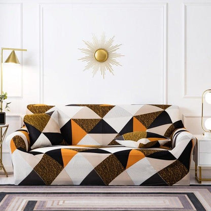 Elastic Plain Floral Printing  Sofa Cover Stretch for Living Room Couch Cover Chair Protector 1/2/3/4 Seater Printed Couch Cover for 3 Cushion Couch  Floral Pattern Sofa Cover with Separate Cushion Cover Pieces Stretch Sofa Slipcover