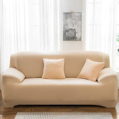 Elastic Solid Color Sofa Cover Spandex Modern All-inclusive Sofa SlipCover for living Room Stretch Couch Covers 1/2/3/4 Seater Sofa Cover Furniture Protector Couch Soft with Elastic Bottom Anti-Slip Foam Kids