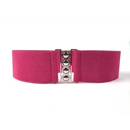 Elastic Wide Strap Plus Size Belts For Women Classic Party And Casual Dress Metal Snap Button Belts For Women