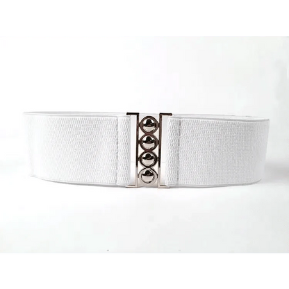 Elastic Wide Strap Plus Size Belts For Women Classic Party And Casual Dress Metal Snap Button Belts For Women