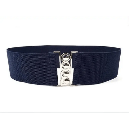 Elastic Wide Strap Plus Size Belts For Women Classic Party And Casual Dress Metal Snap Button Belts For Women