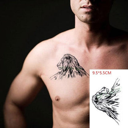 Elegant Black Music Notes Waterproof Sticker Tattoos Temporary Chest Shoulder Tattoos For Men Women