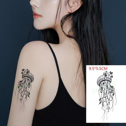Elegant Black Music Notes Waterproof Sticker Tattoos Temporary Chest Shoulder Tattoos For Men Women