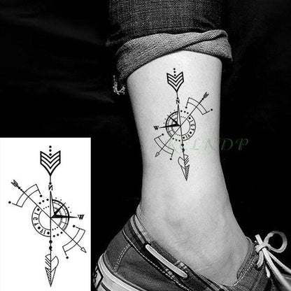 Elegant Black Music Notes Waterproof Sticker Tattoos Temporary Chest Shoulder Tattoos For Men Women