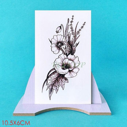 Elegant Black Music Notes Waterproof Sticker Tattoos Temporary Chest Shoulder Tattoos For Men Women