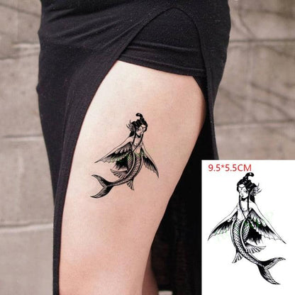 Elegant Black Music Notes Waterproof Sticker Tattoos Temporary Chest Shoulder Tattoos For Men Women