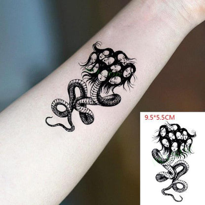 Elegant Black Music Notes Waterproof Sticker Tattoos Temporary Chest Shoulder Tattoos For Men Women