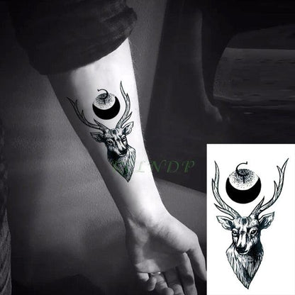 Elegant Black Music Notes Waterproof Sticker Tattoos Temporary Chest Shoulder Tattoos For Men Women