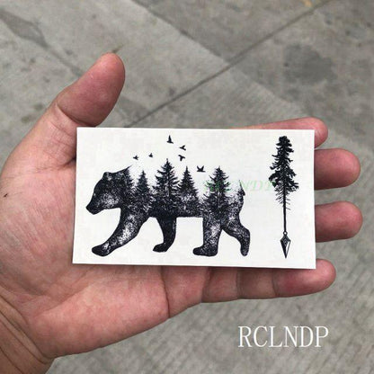 Elegant Black Waterproof Temporary Tattoo Stickers Moon Hill Modern Body Art Stickers Hand Foot High Quality For Womens