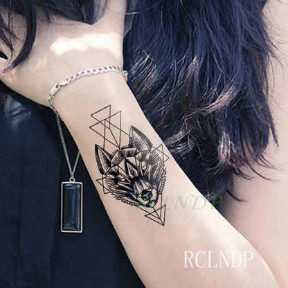 Elegant Black Waterproof Temporary Tattoo Stickers Moon Hill Modern Body Art Stickers Hand Foot High Quality For Womens