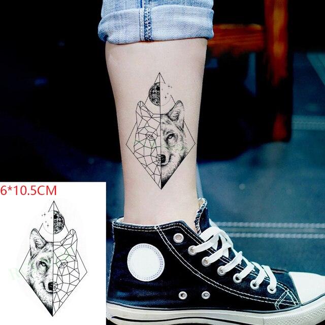 Elegant Black Waterproof Temporary Tattoo Stickers Moon Hill Modern Body Art Stickers Hand Foot High Quality For Womens