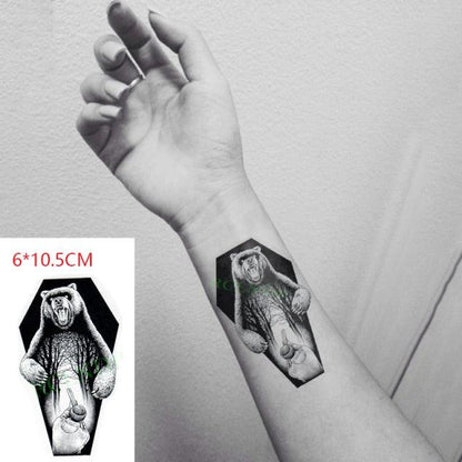 Elegant Black Waterproof Temporary Tattoo Stickers Moon Hill Modern Body Art Stickers Hand Foot High Quality For Womens