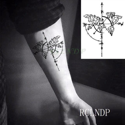 Elegant Black Waterproof Temporary Tattoo Stickers Moon Hill Modern Body Art Stickers Hand Foot High Quality For Womens