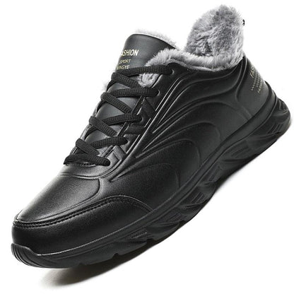 Elegant Black Winter Men Waterproof Snow Shoes Comfortable Sneakers Mens Work Casual Shoes Non-Slip Light Rubber Sole Walk Fashion Sneakers Breathable Comfort Walking Shoes For Mens