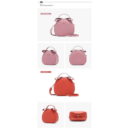 Elegant Cute Geometrical Women Handbag Soft PU Leather Women's Crossbody Messenger Bags Round Ladies Shoulder Bag