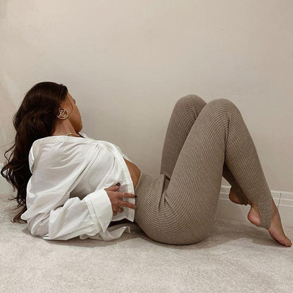 Elegant High Waist Cotton Fitness Basic Pants Casual Spring New Female Skinny Leggings Women Seamless Fitness Leggings Women Seamless Push Up Leggings Workout Pants Breathable Pants