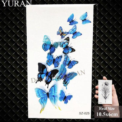 Elegant Lavender Flower Tattoo Stickers Temporary Waterproof Colorful Modern Children Tattoo
