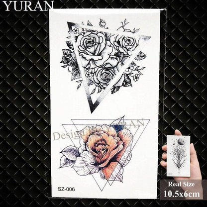 Elegant Lavender Flower Tattoo Stickers Temporary Waterproof Colorful Modern Children Tattoo