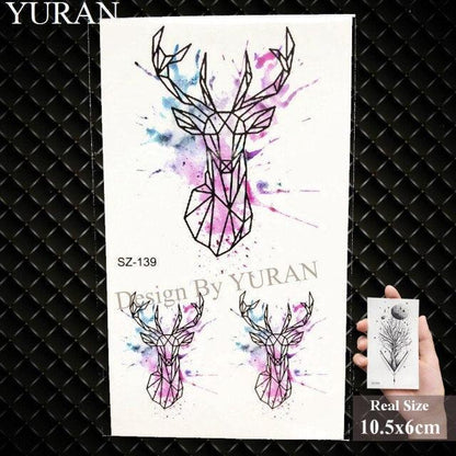Elegant Lavender Flower Tattoo Stickers Temporary Waterproof Colorful Modern Children Tattoo