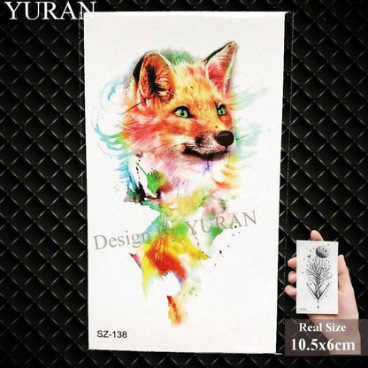 Elegant Lavender Flower Tattoo Stickers Temporary Waterproof Colorful Modern Children Tattoo
