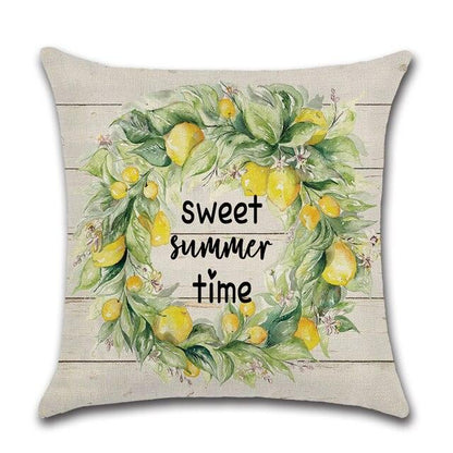 Elegant Linen Cushion Cover Black White Plaid Flower Pillow Case Throw Pillow Covers Waterproof Summer Outdoor Pillow Covers Home Summer Pillow Covers Home Decorative Pillows Cover For Sofa 45x45CM
