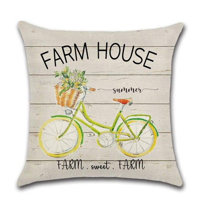 Elegant Linen Cushion Cover Black White Plaid Flower Pillow Case Throw Pillow Covers Waterproof Summer Outdoor Pillow Covers Home Summer Pillow Covers Home Decorative Pillows Cover For Sofa 45x45CM