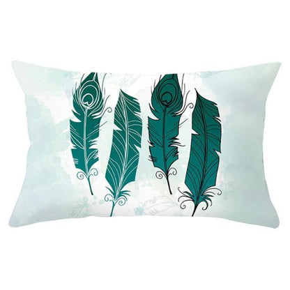 Elegant New Home Decoration Short Plush Pillow Case Feather Soft Rectangular Sofa Seat Bedroom Farmhouse Feather Decorative Throw Pillow Covers Home Decor 30x50CM