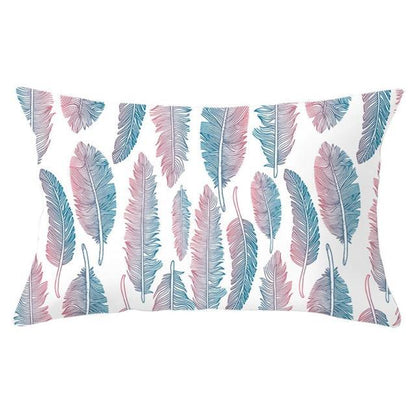 Elegant New Home Decoration Short Plush Pillow Case Feather Soft Rectangular Sofa Seat Bedroom Farmhouse Feather Decorative Throw Pillow Covers Home Decor 30x50CM