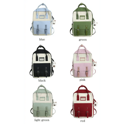 Elegant Nylon Candy Color Waterproof School Bags for Teenagers Girls And Women Nice Patchwork On Backpack For Female
