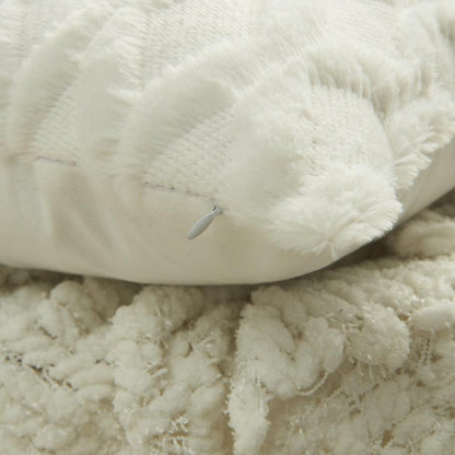 Elegant Plush Pillow Cover Geometric Soft Plush Short Wool Velvet Decorative Throw Pillow Covers Luxury Style Cushion Case Pillow Decorative Throw Pillow Case Soft Cozy Bed Cushion Cover Faux Fur Home Decor