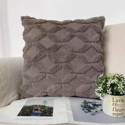 Elegant Plush Pillow Cover Geometric Soft Plush Short Wool Velvet Decorative Throw Pillow Covers Luxury Style Cushion Case Pillow Decorative Throw Pillow Case Soft Cozy Bed Cushion Cover Faux Fur Home Decor