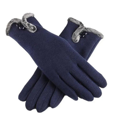 Elegant Red Autumn Full Finger Warm Women Gloves Classic Soft Comfortable Winter One Size Gloves For Women