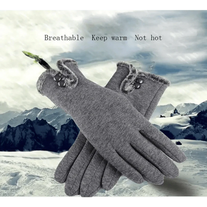 Elegant Red Autumn Full Finger Warm Women Gloves Classic Soft Comfortable Winter One Size Gloves For Women
